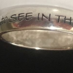 Sterling Silver "Be the Change" Ring - Size 5